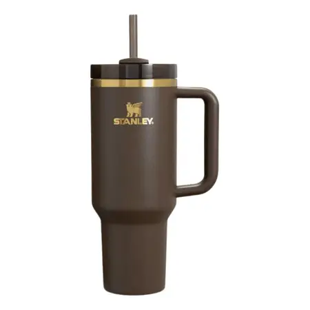 Vaso Quencher 1.18 Litros Vaso Térmico Bombilla Stanley H2.0 Chocolate Gold