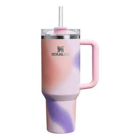 Vaso Quencher 1.18 Litros Vaso Térmico Bombilla Stanley Rose Petal Motion Liso