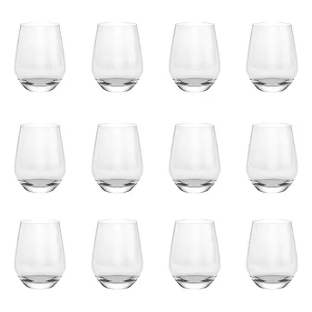 Vaso Sicilia Bajo 369ml Cristar Vidrio Colores Velas X12 Uni Transparente