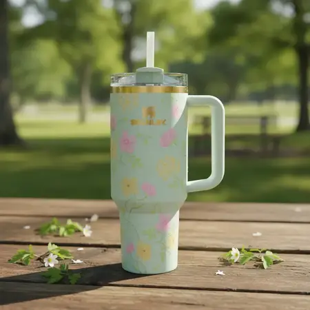 Vaso Stanley Quencher Flowstate 1.18 Lts H2.0 Frío Color Spring Blossom Lisa
