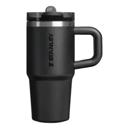Vaso Stanley Quencher Protour Flip Straw Acero Inox | 591ml Negro 2.0 Lisa
