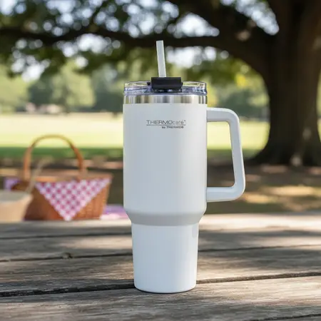 Vaso Térmico Svm2307-1200 Dual 1.2 Litros Ac Inox Tapa | Thermos Blanco