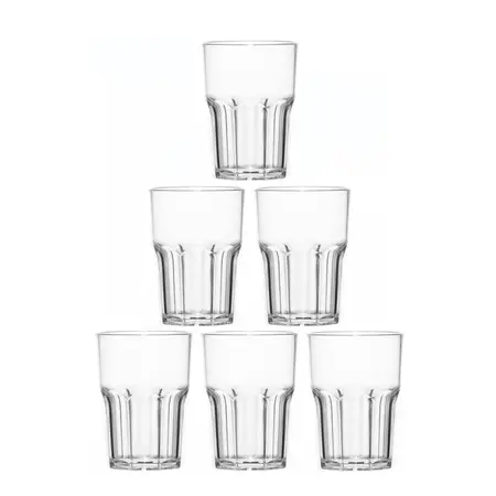 Vaso Vidrio Bristol 2711 Nadir Fasetado 410 Ml X 6 Unidades Transparente