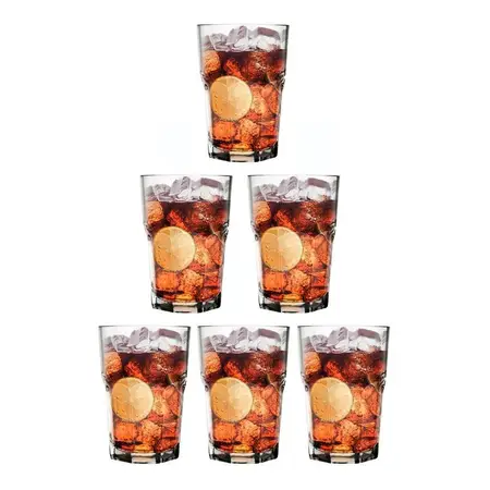 Vaso Vidrio Bristol 2911 Nadir Fasetado 520 Ml X 6 Unidades Transparente
