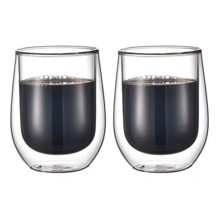 Vaso Vidrio Café Capuccino Doble 200 Cc Caja X2 Unid Carol Color Transparente