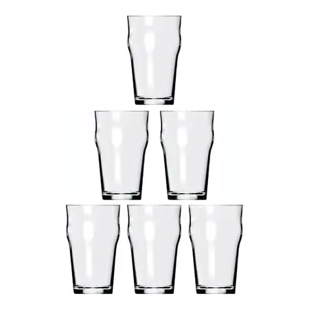 Vaso Vidrio Cerveza Media Pinta Stout 285 Ml Nadir X 6 Un Transparente