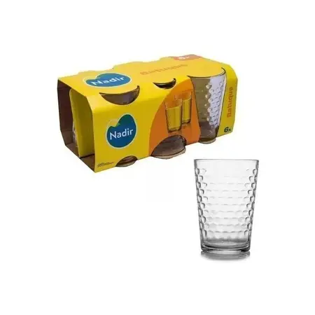 Vaso Vidrio Nadir Batuque 280ml Multiuso Pack X6 Unidades Color Transparente