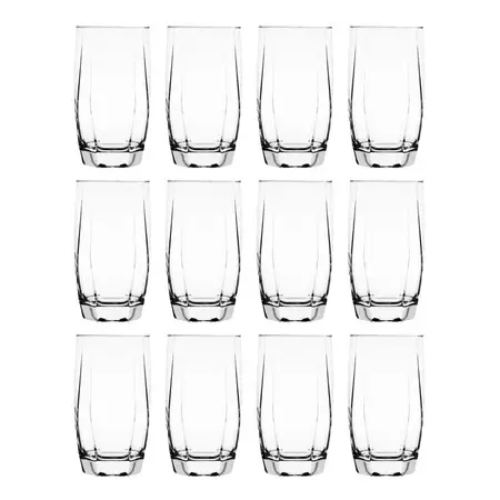 Vaso Vidrio Nadir Capri Trago Largo 410ml Importado X12 Uni. Transparente