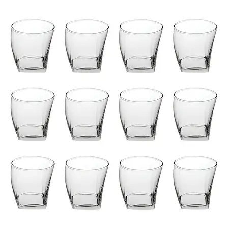 Vaso Whisky Bajo Onda Nadir Vidrio Velas Agua 310ml X12 Color Transparente