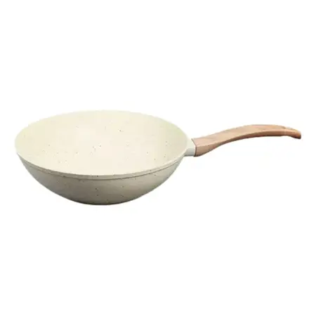 Wok 26 Cm Antiadherente Inducción Granito 3 Lts | Carol Blanco Granito