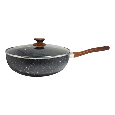 Wok 30cm 5,1 L Antiadherente Granito Inducción Cool Bazar Negro