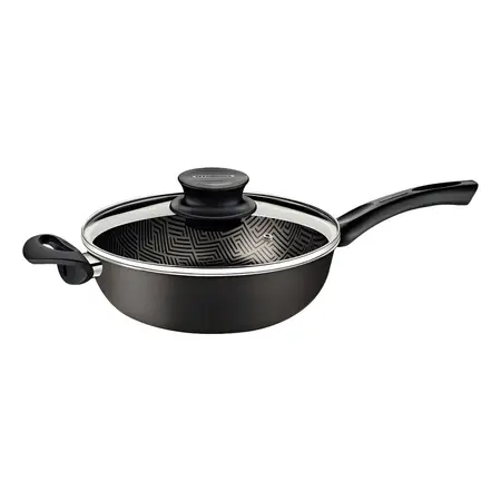 Wok Tramontina Con Tapa 24cm Color Gris